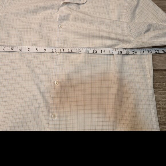 Perry Ellis Portfolio City Fit Men’s Dress Shirt 16½ 34/35 Blue Check - Picture 3 of 7